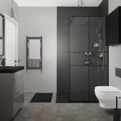 Receveur de douche 80 x 120 cm, résine, noir, Douro GoodHome
