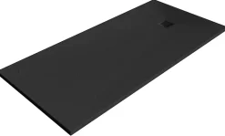 Receveur de douche 80 x 160 cm, résine, noir, GoodHome Douro