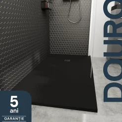 Receveur de douche 80 x 140 cm, résine, noir, Douro GoodHome