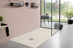 Receveur de douche 80 x 160 cm en acrylique, crème texturé, Villeroy & Boch Exklusive