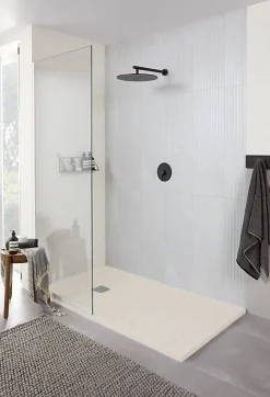 Receveur de douche 80 x 160 cm en acrylique, crème texturé, Villeroy & Boch Exklusive