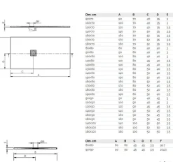 Receveur de douche 80 x 110 cm extra plat LOGIC surface ardoisee rectangulaire blanc