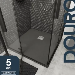 Receveur de douche 90 x 90 cm, résine, gris, GoodHome Douro