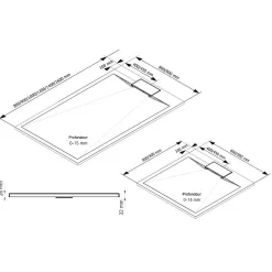 Receveur de douche 90 x 90 cm, effet pierre blanche, Schulte