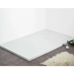 Receveur de douche 90 x 160 cm extra plat blanc PIATTO en SoliCast surface ardoisee