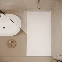 Receveur de douche 90 x 170 cm extra plat blanc SALVI en SoliCast surface ardoisee