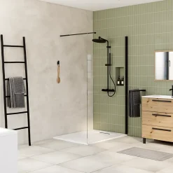 Receveur de douche 90 x 120 cm, effet pierre blanche, Schulte