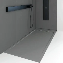 Receveur de douche 90 x 170 cm extra plat QUORE en resine surface ardoisee beton
