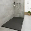 Receveur de douche 80 x 140 cm, résine, noir, GoodHome Luiro