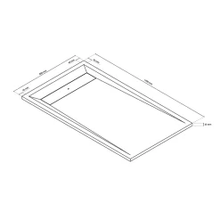 Receveur de douche 80 x 140 cm, résine, noir, GoodHome Luiro