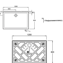 Receveur de douche 120 x 80 JACOB DELAFON Gaspard extra-plat céramique
