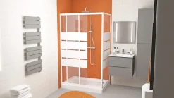 Receveur de douche 80 x 100 x 10 cm, blanc brillant, Cera Ondée