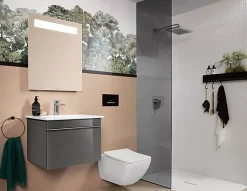 Receveur de douche 90 x 120 x 4 cm, Quaryl Marbre blanc, Villeroy & Boch Squaro Infinity