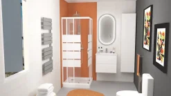 Receveur de douche 70 x 70 x 10 cm, blanc brillant, Ondée Cera