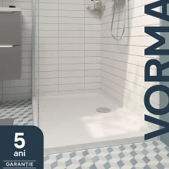Receveur de douche acrylique 90 x 120 cm, blanc, Vorma