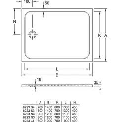 Receveur de douche antidérapant 140 x 80 VILLEROY ET BOCH Lifetime Plus Cerasoft céramique blanc + Bonde chromé brossé