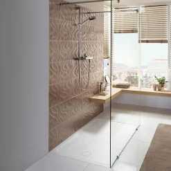 Receveur de douche antidérapant 140 x 80 VILLEROY ET BOCH Lifetime Plus Cerasoft céramique blanc + Bonde chromé brossé