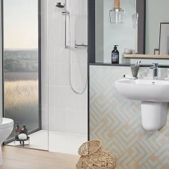 Receveur de douche antidérapant 140 x 80 VILLEROY ET BOCH Lifetime Plus Cerasoft céramique blanc + Bonde chromé brossé