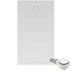 Receveur de douche antidérapant 140 x 90 VILLEROY ET BOCH Lifetime Plus céramique blanc + Bonde blanc