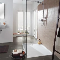 Receveur de douche antidérapant 140 x 90 VILLEROY ET BOCH Lifetime Plus céramique blanc + Bonde blanc