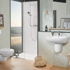 Receveur de douche antidérapant 120 x 90 VILLEROY ET BOCH Lifetime Plus céramique blanc + Bonde chromé