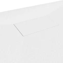 Receveur de douche BAYA extra-plat aspect pierre blanc 90 x 160 cm + bonde