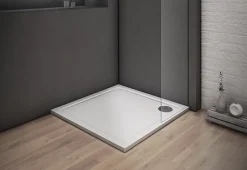 Receveur de douche blanc - 90x90x3cm - carré - Bac à douche extra plat - Antidérapant