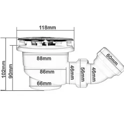 Receveur de douche blanc 80x80x3 cm - Extra plat - Carré - Résine antidérapante avec le bonde de douche et siphon 90cm