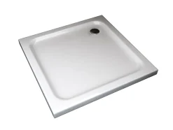 Receveur de douche carré surbaissé en Abs avec bonde inclus H. 5 cm - 90 x 90