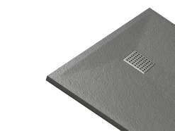 Receveur de douche extra plat à poser ou à encastrer recoupable en résine SMC - Gris - 140 x 90 cm - MIRNOSA