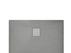 Receveur de douche extra plat à poser ou à encastrer recoupable en résine SMC - Gris - 140 x 90 cm - MIRNOSA