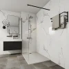 Receveur de douche extra plat à poser ou à encastrer recoupable en résine SMC avec siphon - Blanc - 120 x 90 cm - MIRNOSA