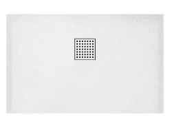 Receveur de douche extra plat à poser ou à encastrer recoupable en résine SMC avec siphon - Blanc - 120 x 90 cm - MIRNOSA