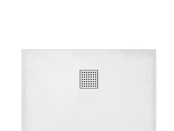 Receveur de douche extra plat à poser ou à encastrer recoupable en résine SMC - Blanc - 140 x 80 cm - MIRNOSA