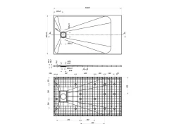 Receveur de douche extra plat à poser ou à encastrer recoupable en résine SMC - Blanc - 140 x 80 cm - MIRNOSA
