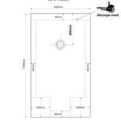 Receveur de douche extra plat à poser 80x140 couleur argile