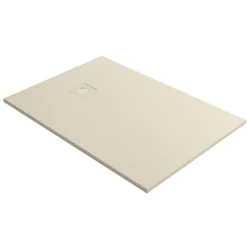 Receveur de Douche Extraplat 160x80cm Beige - Résine Minérale - Antidérapant - Effet Ardoise - Bonde Incluse - LAVABERG