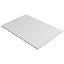 Receveur de Douche Extraplat 160x80cm Blanc - Résine Minérale - Antidérapant - Effet Ardoise - Bonde Incluse - LAVABERG