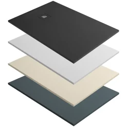 Receveur de Douche Extraplat 180x90cm Beige - Résine Minérale - Antidérapant - Effet Ardoise - Bonde Incluse - LAVABERG