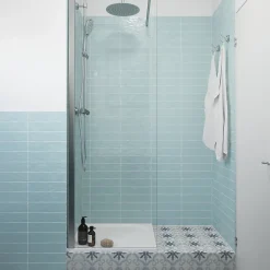 Receveur de douche extra-plat l.70 x L.70 cm blanc anti dérapant, GoodHome Limski