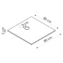 Receveur de douche extra-plat l.80 x L.80 cm blanc anti dérapant, GoodHome Leira
