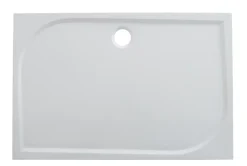 Receveur de douche extra-plat l.70 x L.140 cm blanc anti dérapant, GoodHome Limski