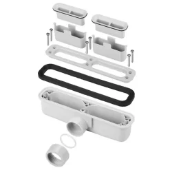 Receveur de Douche Extraplat 120x80cm Beige - Résine Minérale - Antidérapant - Effet Ardoise - Bonde Incluse - LAVABERG