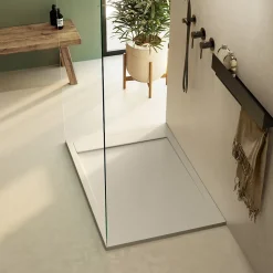 Receveur de Douche Extraplat 140x80cm Beige - Résine Minérale - Antidérapant - Effet Ardoise - Bonde Incluse - LAVABERG