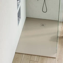 Receveur de Douche Extraplat 90x120cm Beige - Résine Minérale - Antidérapant - Effet Pierre Naturelle - RÉSIGRÈS.
