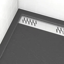 Receveur de douche extra-plat 80 x 120 cm, acrylique, gris, Galedo Pedra
