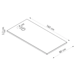 Receveur de douche extra-plat l.80 x L.160 cm blanc anti dérapant, GoodHome Leira
