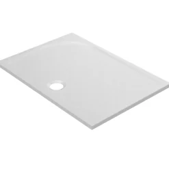 Receveur de douche extra-plat l.80 x L.100 cm blanc anti dérapant, GoodHome Limski