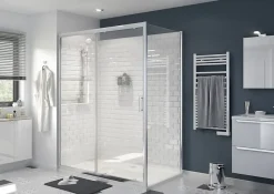 Receveur de douche extra-plat l.90 x L.160 cm blanc anti dérapant, GoodHome Limski