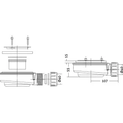 Receveur de Douche Extraplat 120x80cm Gris - Résine Minérale - Antidérapant - Effet Ardoise - Bonde Incluse - LAVABERG